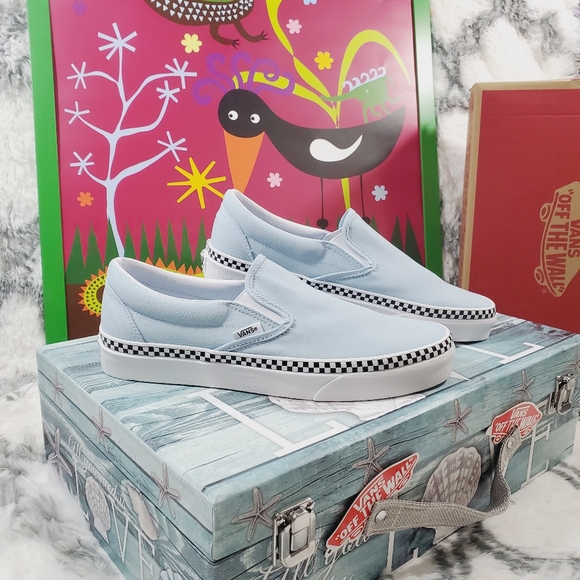 Vans Check Foxing Cool Blue Classic Slip on (CL) - Picture 10 of 14